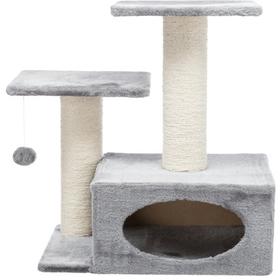 TRIXIE Valencia 28" Cat Tree, 3-Level Cat Tower, Sisal Scratching Posts, Plush Condo and Platforms, Dangling Cat Toy