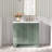 Freitas 36'' Solid Wood Single Bathroom Vanity in Vintage Green with 1.5'' Carrara White Quartz Top, Right Offset, Oval Sink-968581544-968582714-963683557