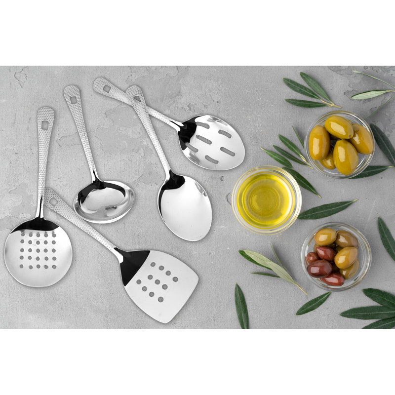 Hammered Stainless Steel Petite Kitchen Utensil Set