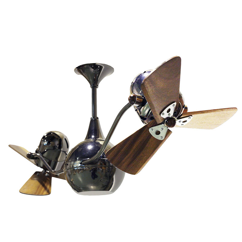 44" Vent-Bettina Dual Ceiling Fan with Wall Control and Light Kit Included, Black Nickel