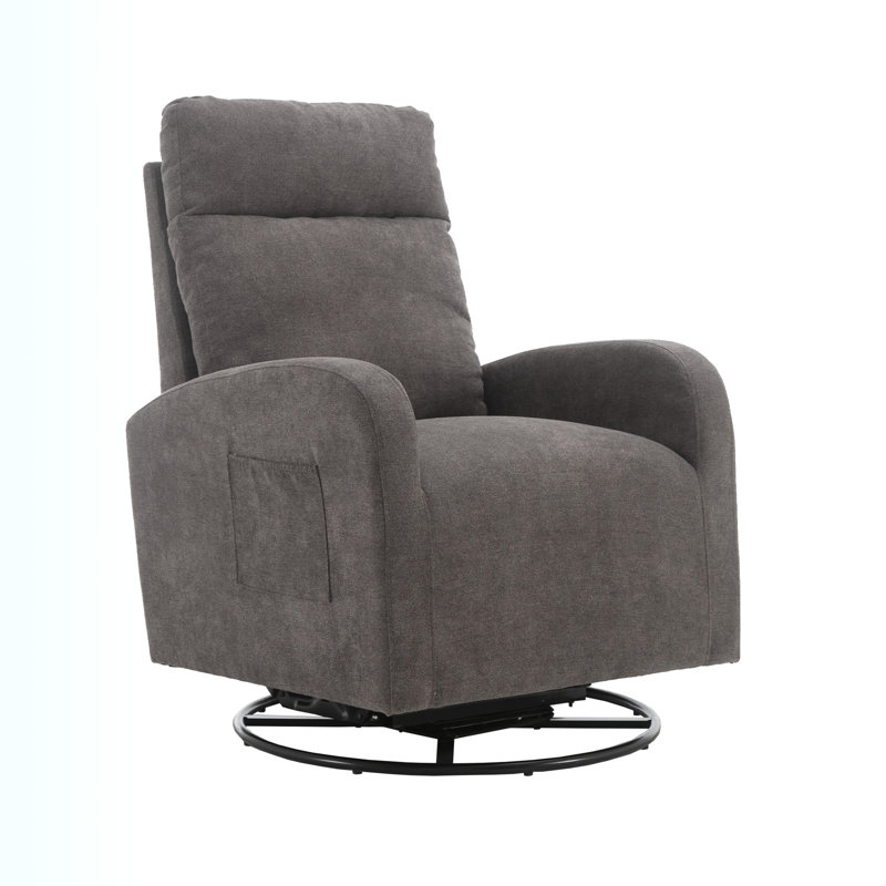 Ezella Upholstered Swivel Armchair, Dark Gray Polyester