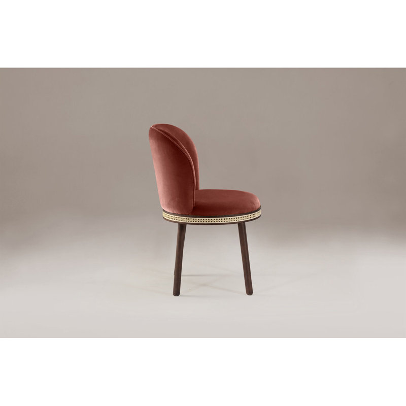 Alma Upholstered Dining Chair, Peach Velvet