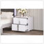 Table de chevet élégante avec poignées en métal, rangement à 2 tiroirs pour la chambre à coucher et le salon, blanc