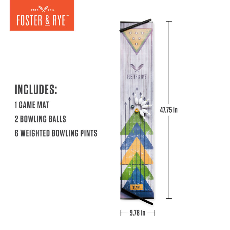 Foster & Rye Mini Tabletop Bowling Set with Game Mat