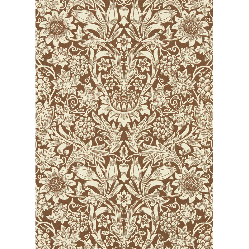 Sunflower Wallpaper, Chocolate/Cream