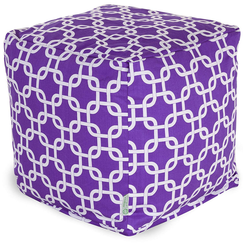 Roysum Upholstered Pouf, Purple