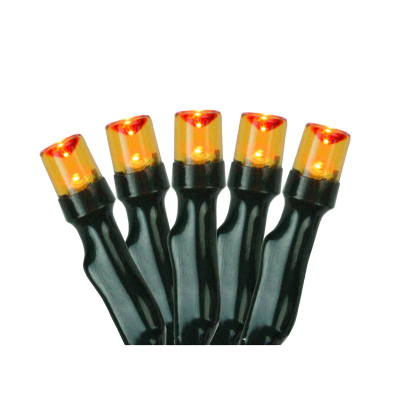 20 lumières de Noël à DEL grand angle à piles, Orange / Vert