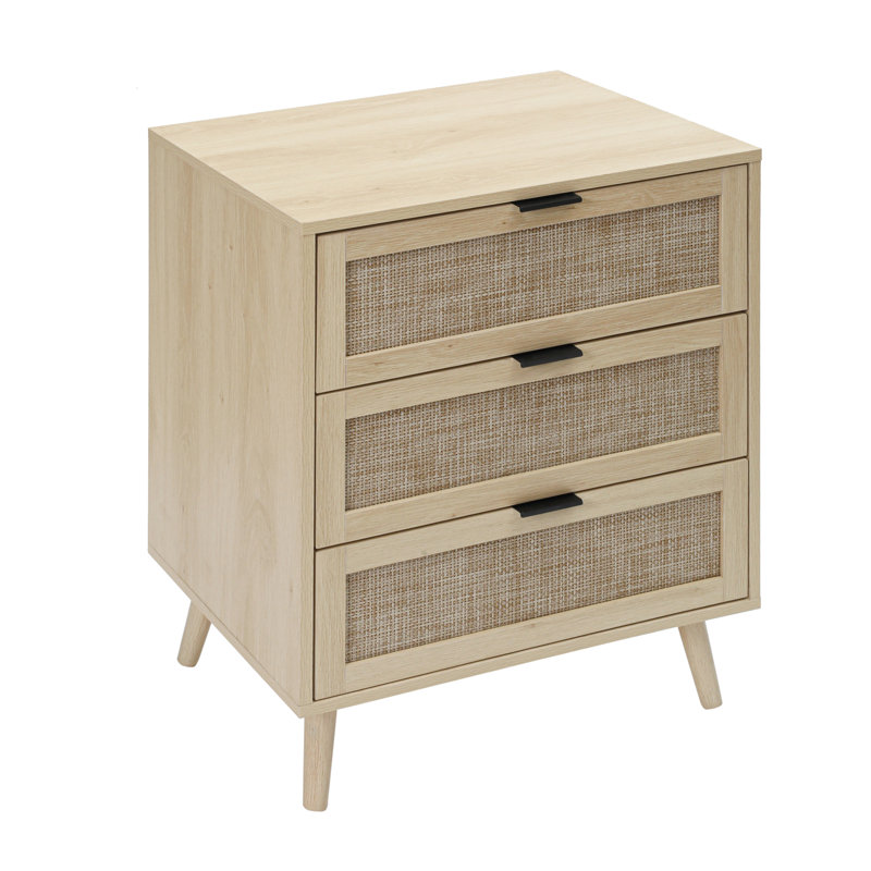 Armoire 3 tiroirs, armoire d'appoint en bois pour chambre à coucher, salon, bureau