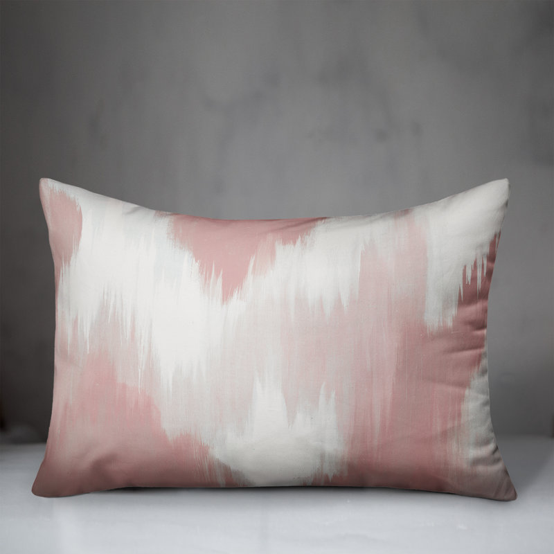 Coussin décoratif à motif abstrait, Rose