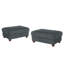 Modern Upholstered Faux Fur Square Ottoman(Set Of 2)-1433630156