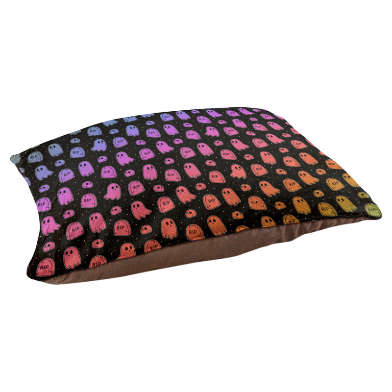 Coussin décoratif pour chien à l’extérieur pastel Campion, Très grand (l 52 po x P 42 po x H 17 po), Rose / Orange / Jaune
