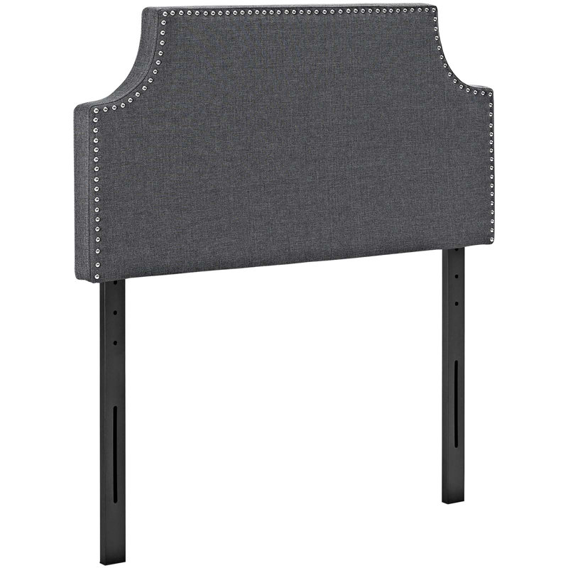 Tête de lit double en vinyle Laura, Simple, Grey Performance Velvet