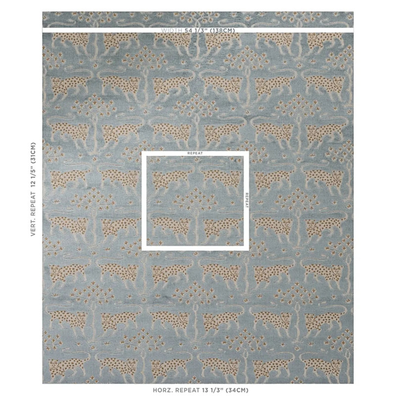 Woodland Leopard Velvet Fabric, Mineral