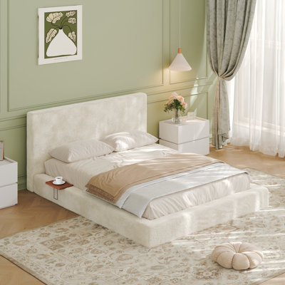 Structure de grand lit avec table d'appoint coulissante réglable