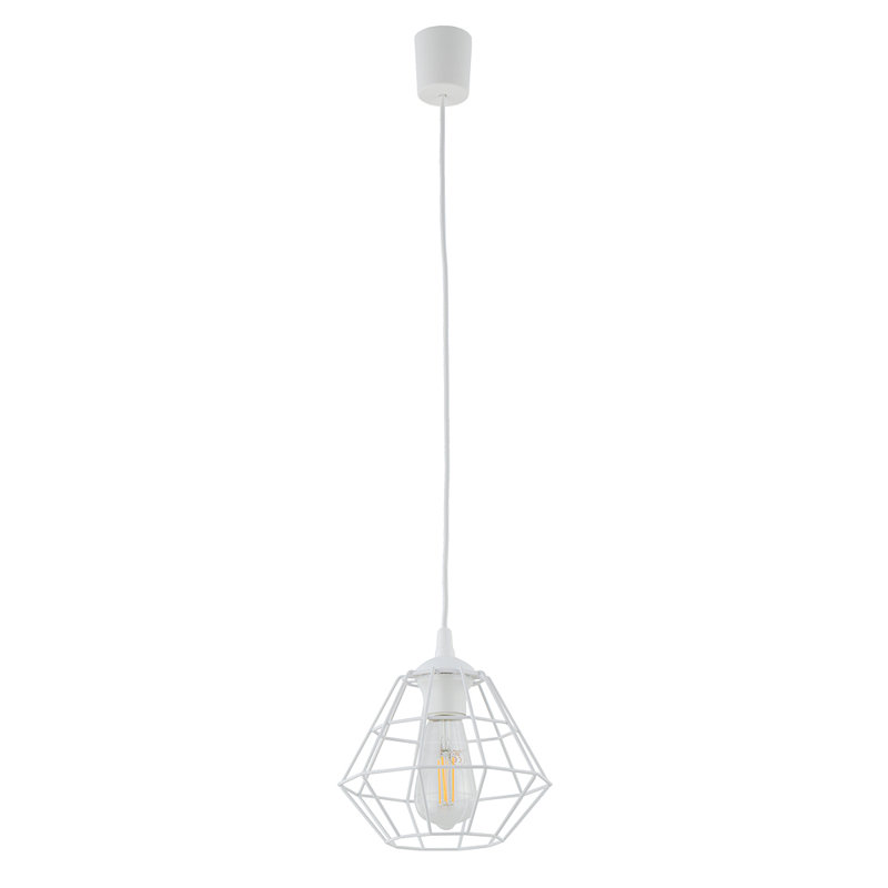 Diamond 1 - Light Geometric Pendant, White, 110cm H x 22cm W x 22cm D