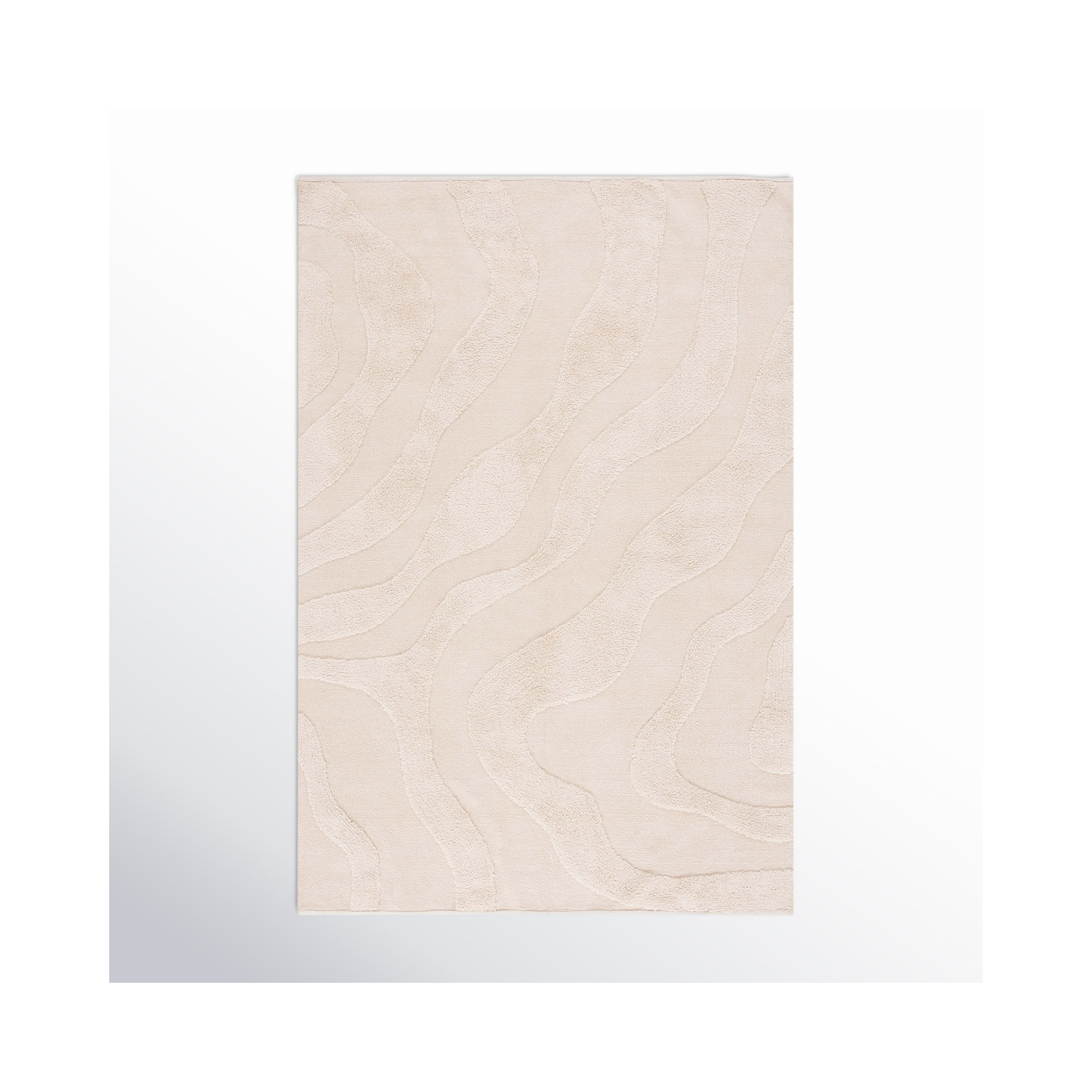 Mozie Handmade Recycled Cotton Ivory Rug, Rectangle 6' x 9'