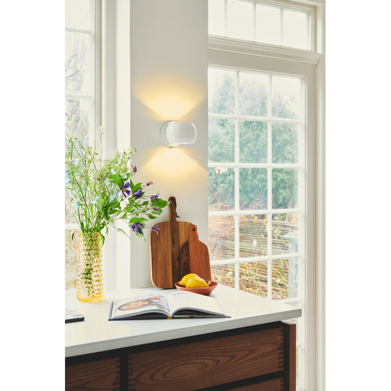 Steel Flush Mounted Sconce, White