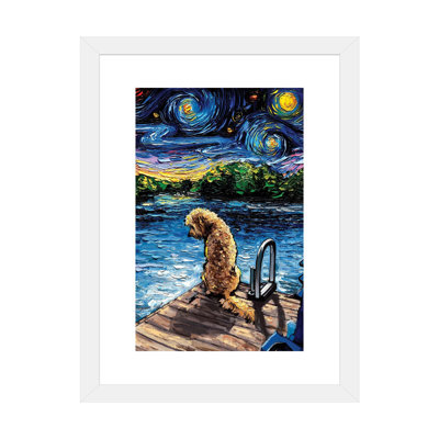 "Goldendoodle Night III" par aja Trèves, reproduction d’art