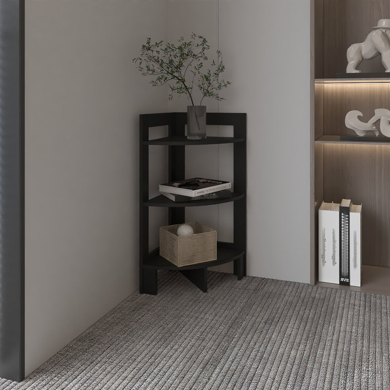Schambach Corner Side Table, Black