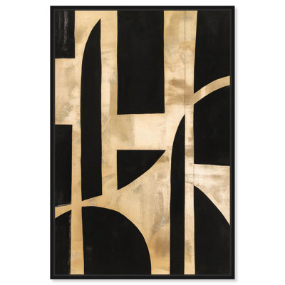 Noir and Gold II Canvas Midcentury Abstract by Art Remedy
