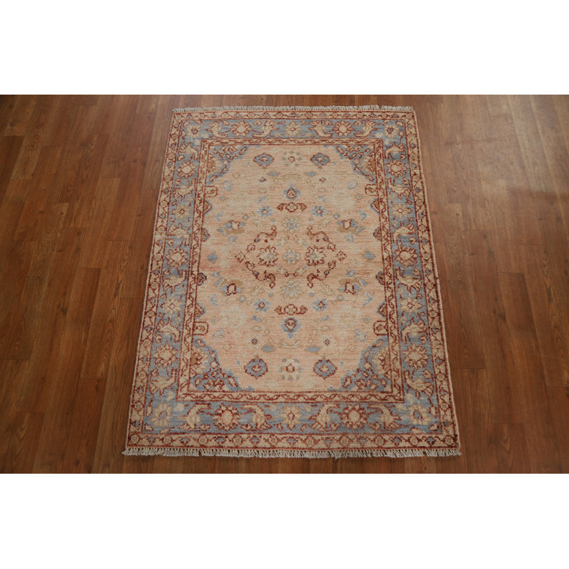 Geometric Oushak Turkish Wool Rug 3x4