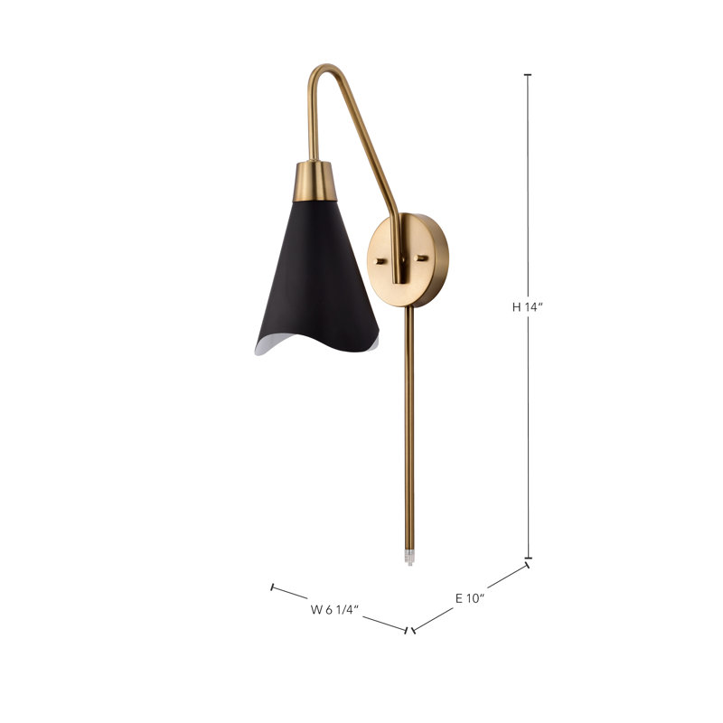 Kanako Steel Armed Sconce, Matte Black