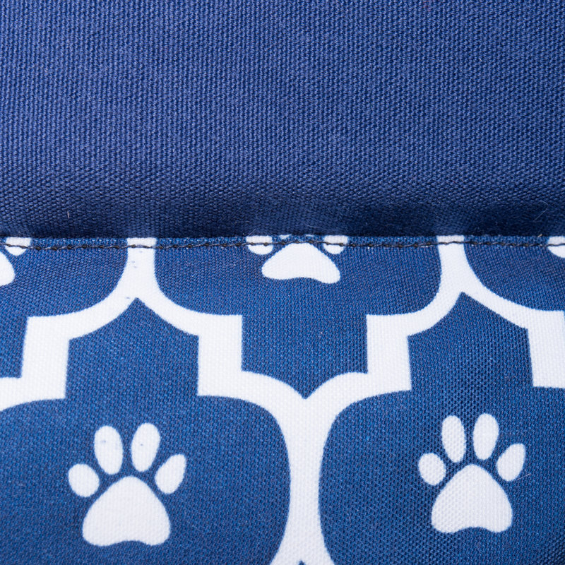 Coussin de treillis à bordure Calton, Grand (l 34 po x P 22 po x H 2 po), Bleu marine