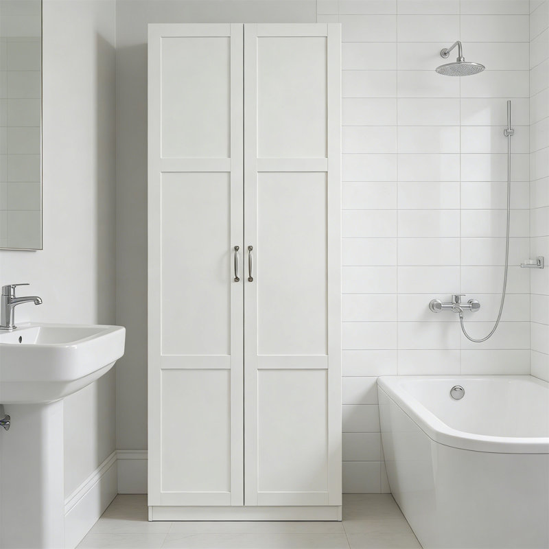 Storage Cabinet Pantry, White Finish