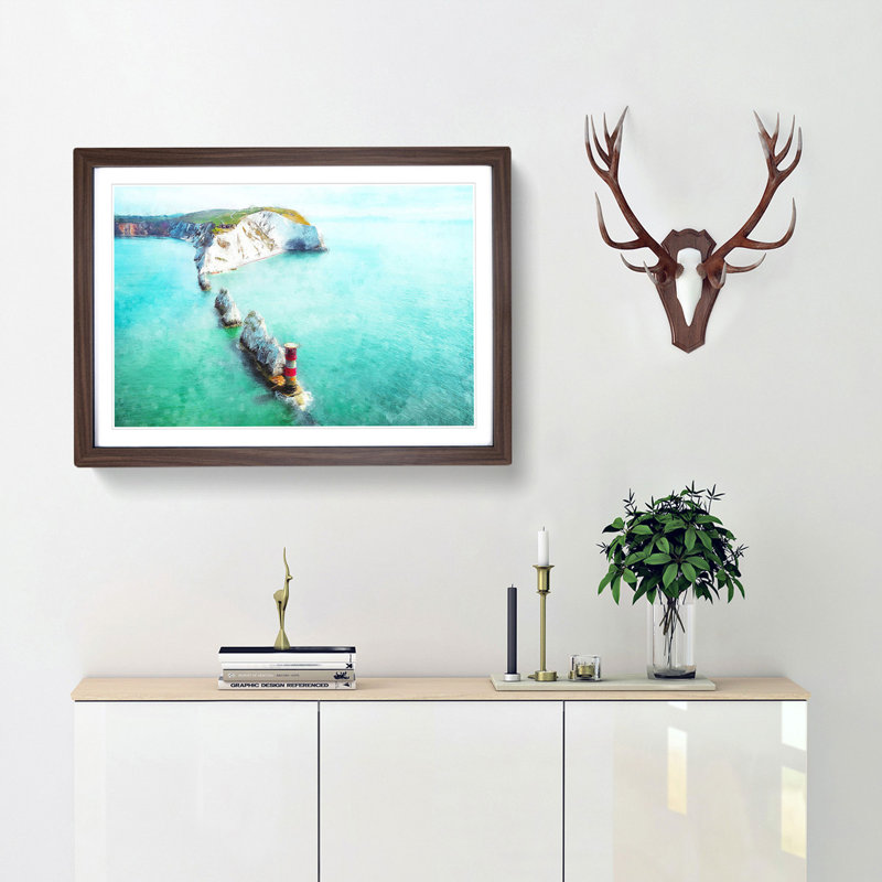 The Needles Isle Of Wight Framed Print, Walnut Framed, 24cm H x 33cm W x 2cm D