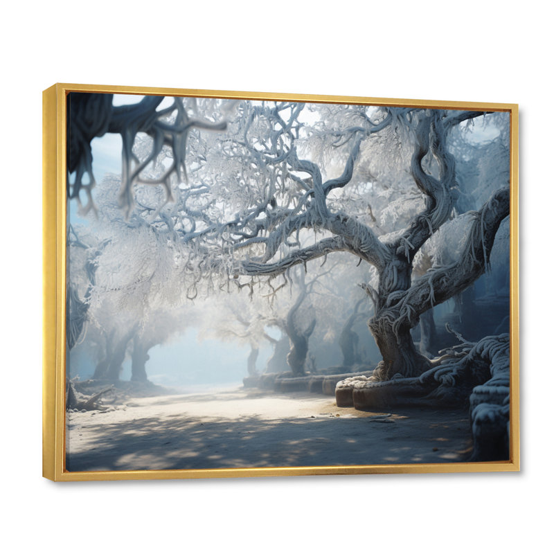 «Winter Frozen Tranquility I», reproduction, Cadre flottant doré, H 12 po x l 20 po x P 1 po