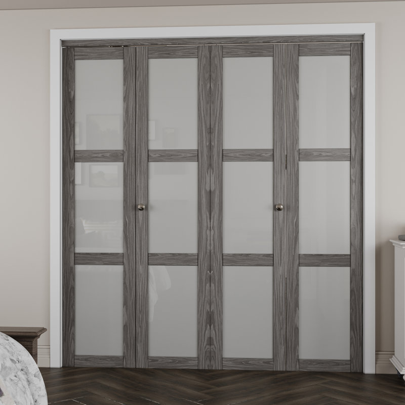 Porte pliante en bois manufacturé 3-Lite, 72 po x 80 po