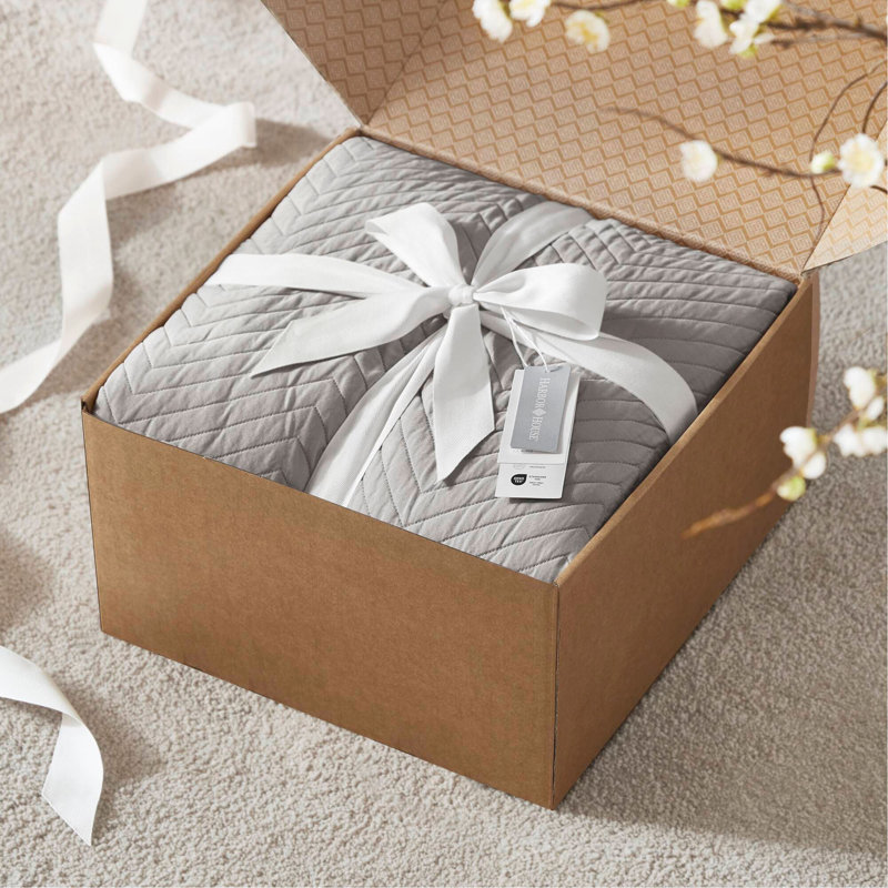 Ensemble de courtepointe en coton 3 pièces, King Duvet Cover + 2 Shams, Light Gray