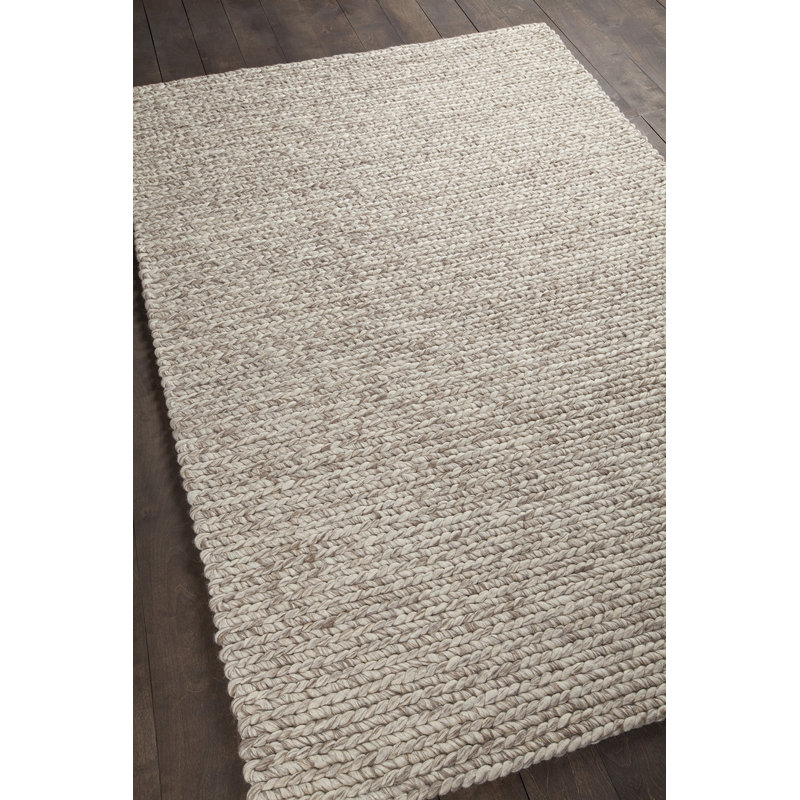 Tapis de surface beige tissé à la main Reisinger, 5 pi x 7 pi 6 po