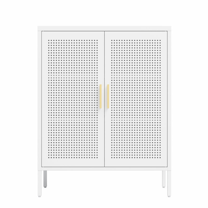 Metal Storage Cabinet With 2 Doors And 2 Adjustable Shelves, Steel Storage Cabinet For Home Office