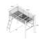 Lit à baldaquin simple avec bureau Hettinger