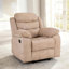 Ensemble de salon 2 pièces en polyester - Fauteuil inclinable manuel et causeuse avec console-116620167