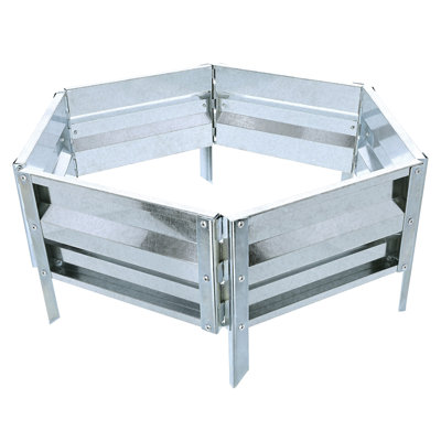Raised Garden Bed Plant Holder Kit With Adjustable Galvanized Iron For Growing Flowers, Vegetables, Herbs by Pure Garden 21" L x 9.75" W x 5.5" H
