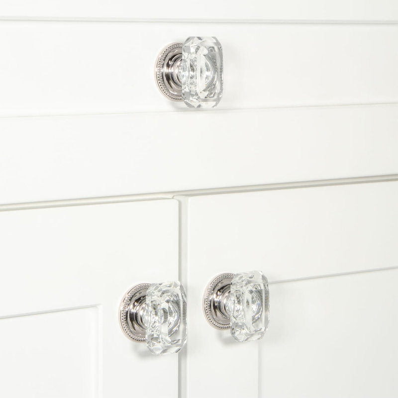 Oversized Baguette 1 9/16" Length Rectangular Knob, Polished Nickel