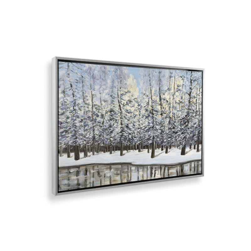 «Winter Forest» par Dogwood, Toile avec cadre, Argent, L 16 po x H 12 po
