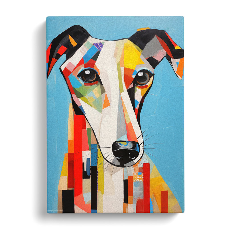 Whippet Constructivism - No Frame Print, 50cm H x 35cm W x 3cm D
