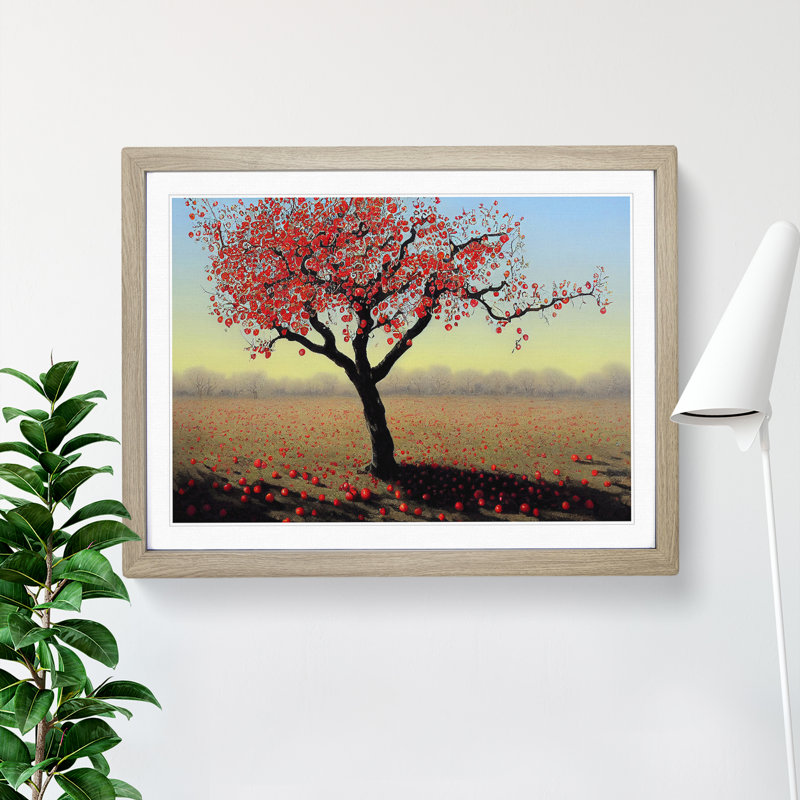 Enigmatic Apple Tree - Single Picture Frame Print, 34cm H x 46cm W x 2cm D, Oak Framed