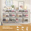 Narrow Shoe Storage Cabinet with 6 Flip out Drawers and Storage Top, Shoe Rack with Diamond Handles (Set of 2)