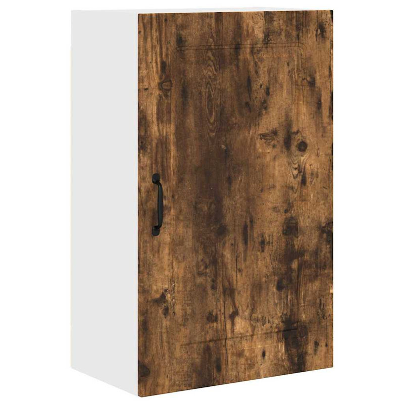 Vidaxl Kitchen Wall Cabinet With Shelf Concrete Grey 40 X 31 X 80 Cm, 80cm H x 50cm W x 31cm D, Smoked Oak