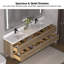 Meuble-lavabo double 84 po avec comptoir en quartz blanc et lavabos-131251309
