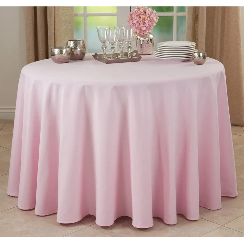 Polyester Table Cover | Washable Fabric | Wrinkle Resistant | Tablecloth For Banquets, Weddings, Parties And More, 108", Black