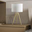 Lampe de table à trépied moderne réglable en laiton / or brillant de 35,5 po à 25,75 po de hauteur pour salon, table de chevet, lampe de chevet pour chambre à coucher, lampe à DEL
