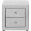 Table de chevet en lin gris - 2 tiroirs pour un rangement supplémentaire dans les tiroirs, design élégant