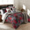 Ensemble d'édredon réversible en microfibre rouge / noir / gris 3 pièces red forest