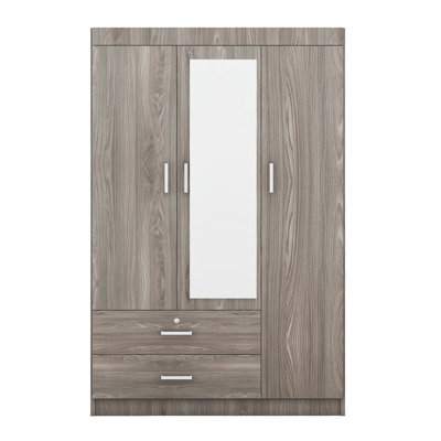 Armoire élégante et fonctionnelle à trois portes avec miroir intégré et grand espace de rangement