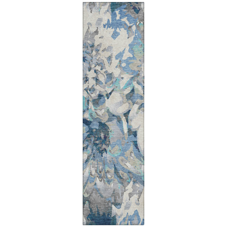 Machine Washable Indoor/Outdoor Molewski ACN2340 Floral Rug